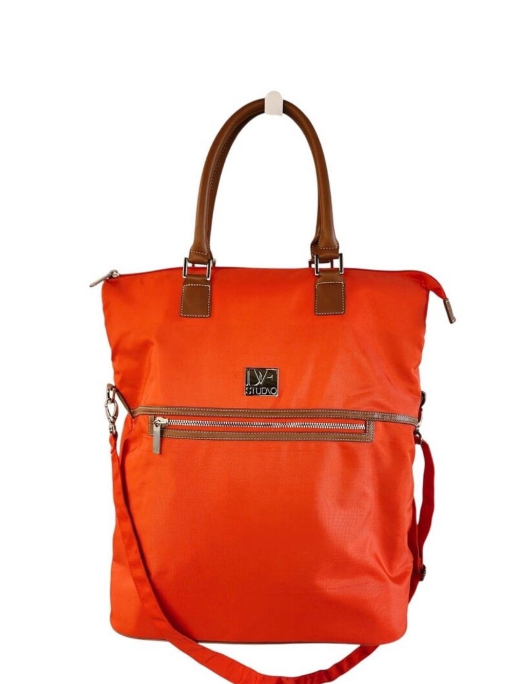 Diane Von Furstenberg Orange Tote with Brown Handles